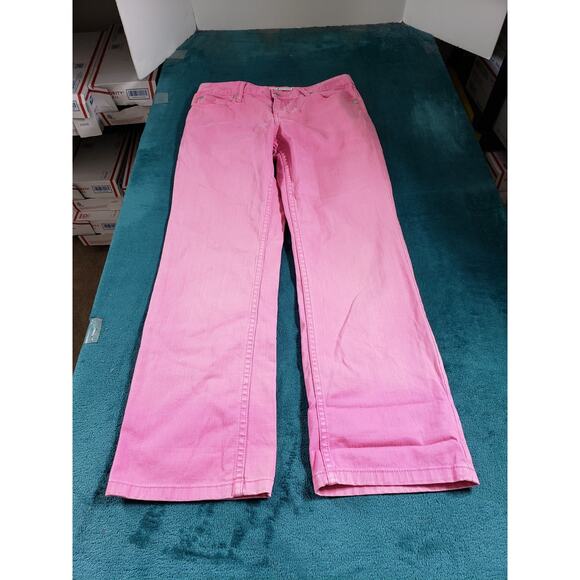 Tommy Hilfiger Jeans Size 6 Womens Pink Pants Stretch Mid Rise Hipster Bootcut - Picture 1 of 13